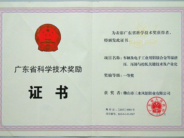 Primer Premio del Premio de Ciencia y Tecnología de Guangdong